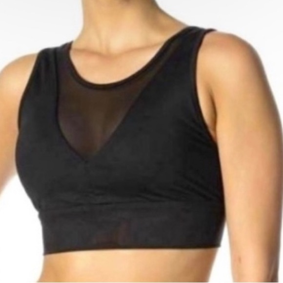 Alo Yoga Jubilee Sports Bra Scoop Neck Mesh V Plunge Women's - Picture 1 of 8